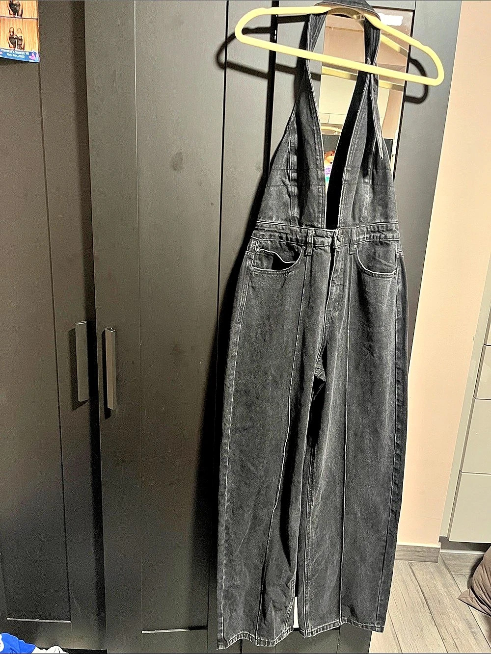 RTA Sadie Denim Jumpsuit Black Denim Overalls NWT